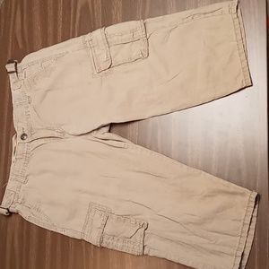Nine West Vintage American Jeans Tan Relaxed 6 Pocket Cargo Shorts Size 10/29